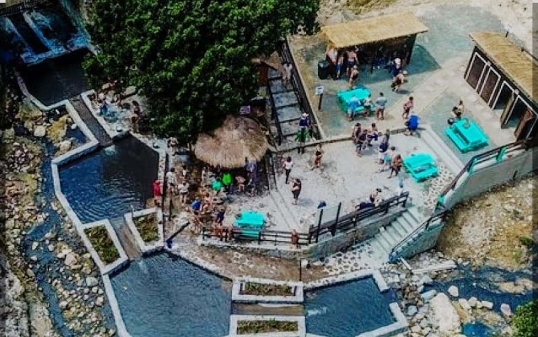 Aerial view of the Sulphur Springs mud baths