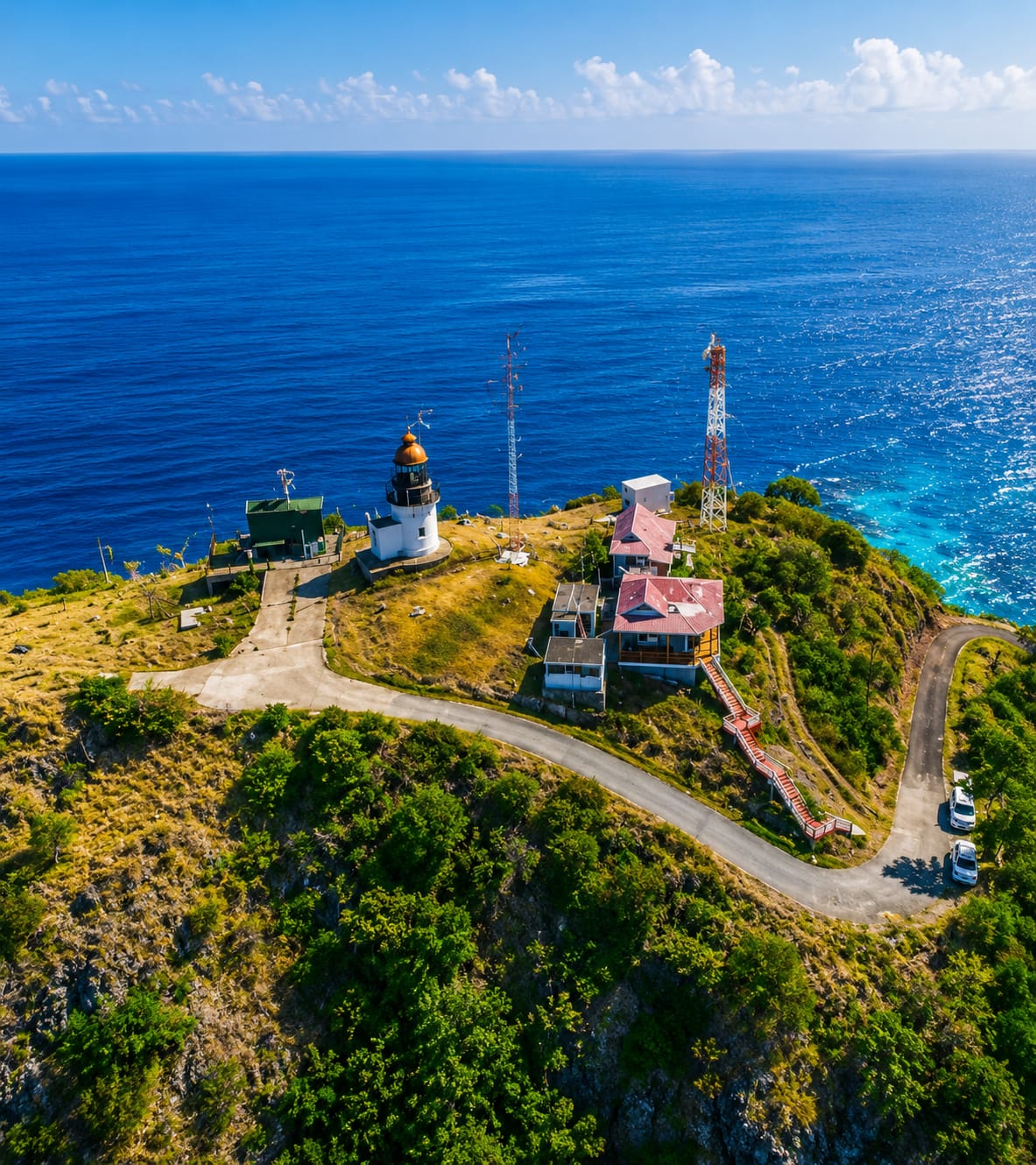 Lighthouse on the cliffs above the Atlantic